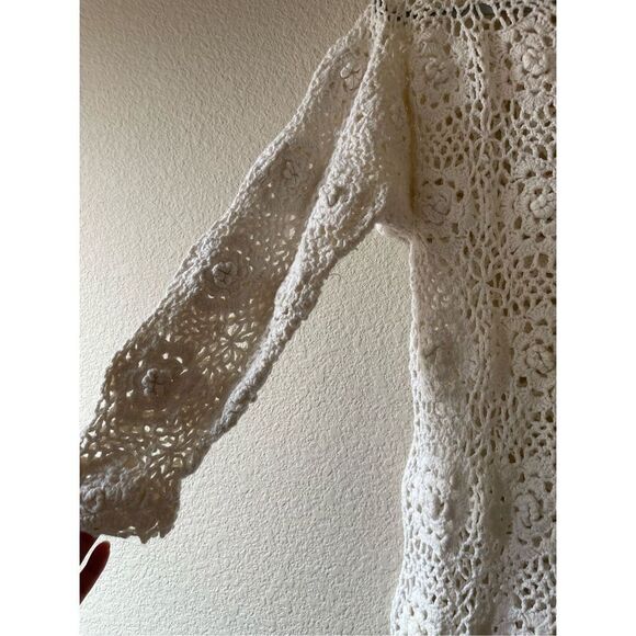 Vintage boho crochet open knit blouse size medium - Picture 3 of 5